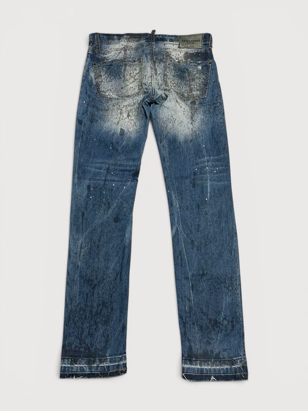 Dsquared2 by Dean &amp; Dan Caten  FW2016 Paint Splatter Zip Denim