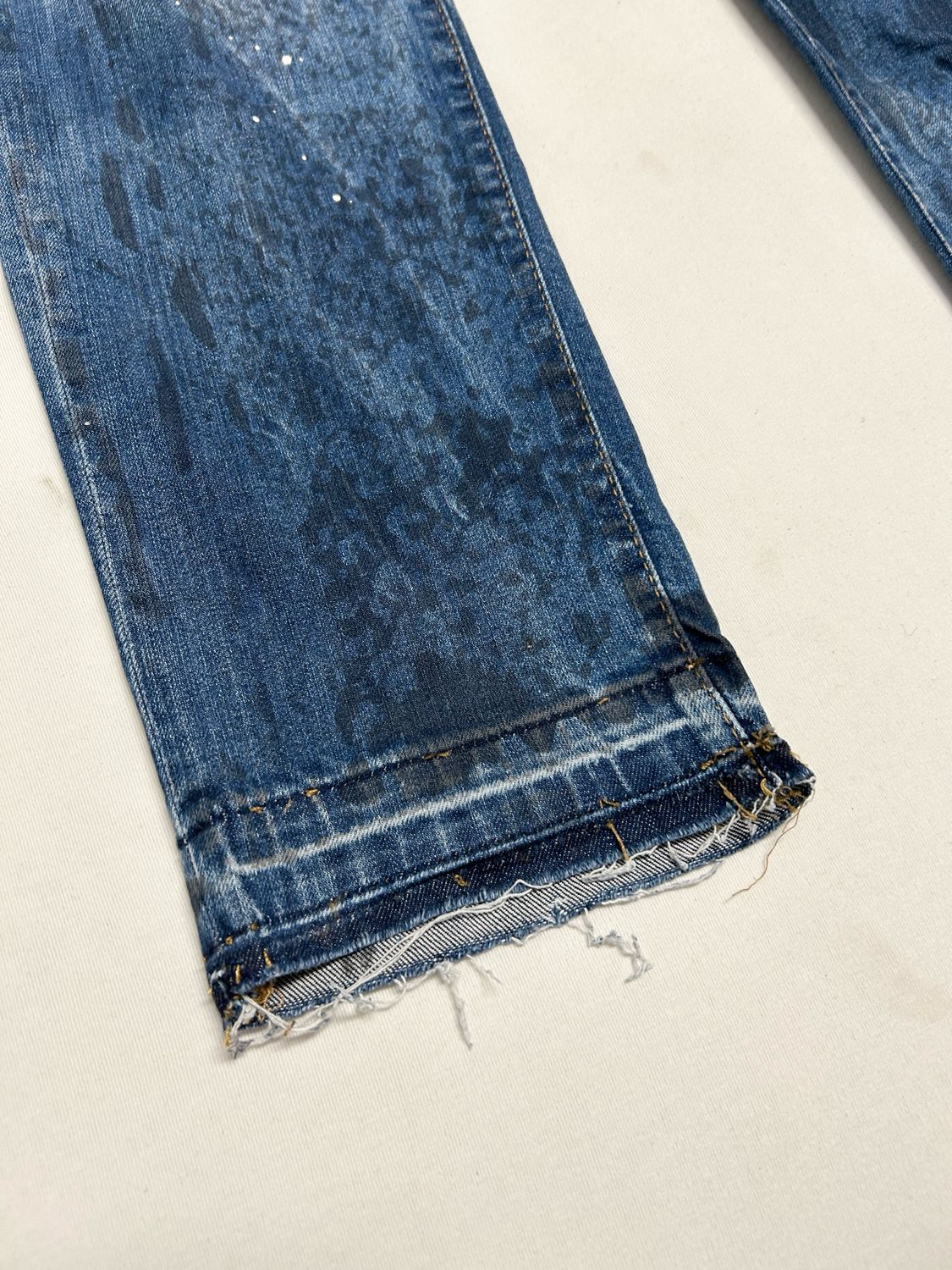 Dsquared2 by Dean &amp; Dan Caten  FW2016 Paint Splatter Zip Denim