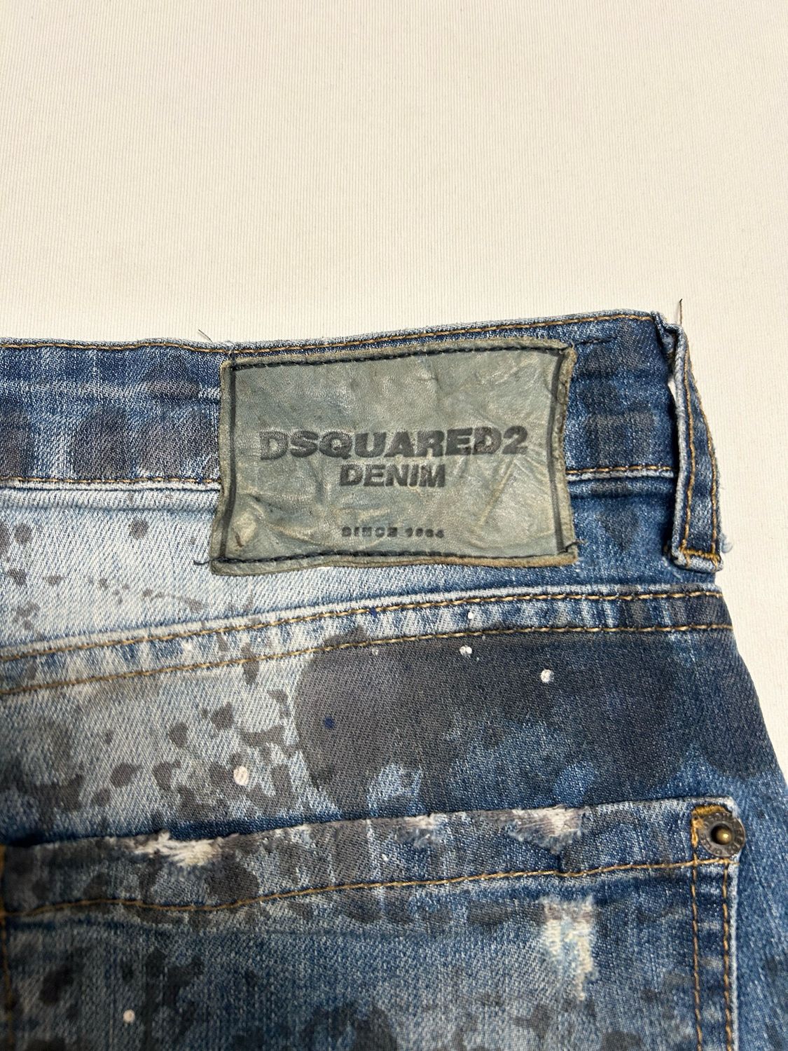 Dsquared2 by Dean &amp; Dan Caten  FW2016 Paint Splatter Zip Denim