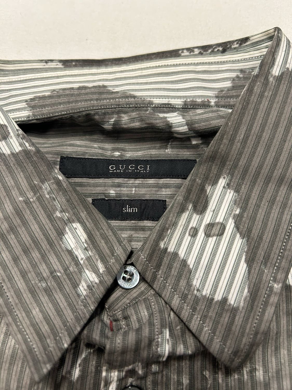 Gucci  SS2013 Paint Splatter Striped Shirt