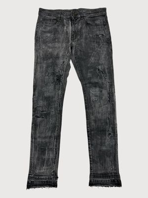 Saint Laurent Paris by Anthony Vaccarello FW2018 D02 Distressed Waxed Denim