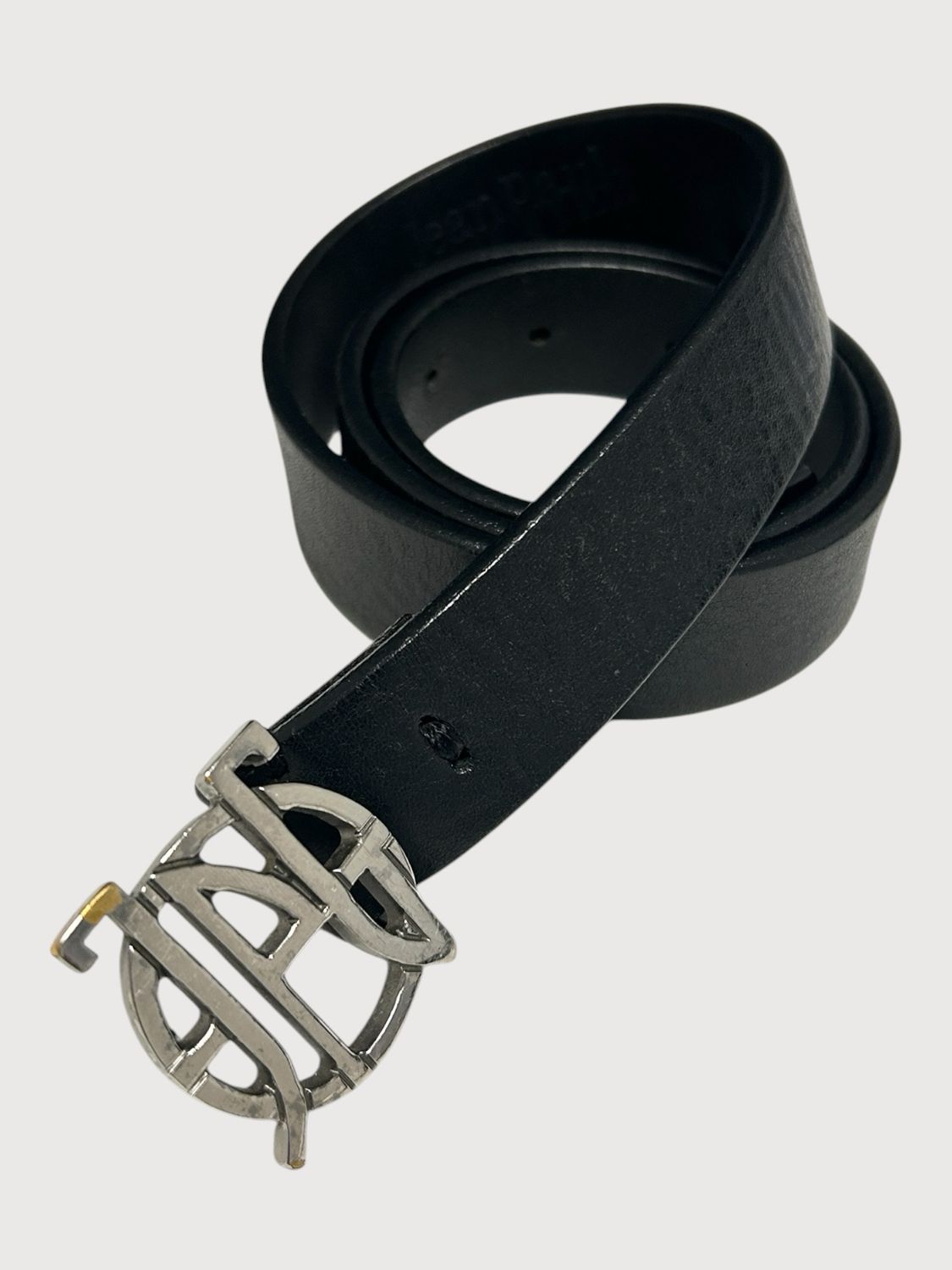 Jean Paul Gaultier "Orbit-Cage" Logo Leather Belt