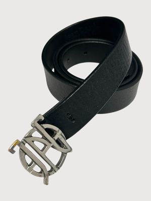 Jean Paul Gaultier "Orbit-Cage" Logo Leather Belt