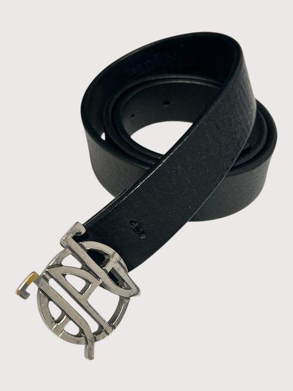Jean Paul Gaultier "Orbit-Cage" Logo Leather Belt
