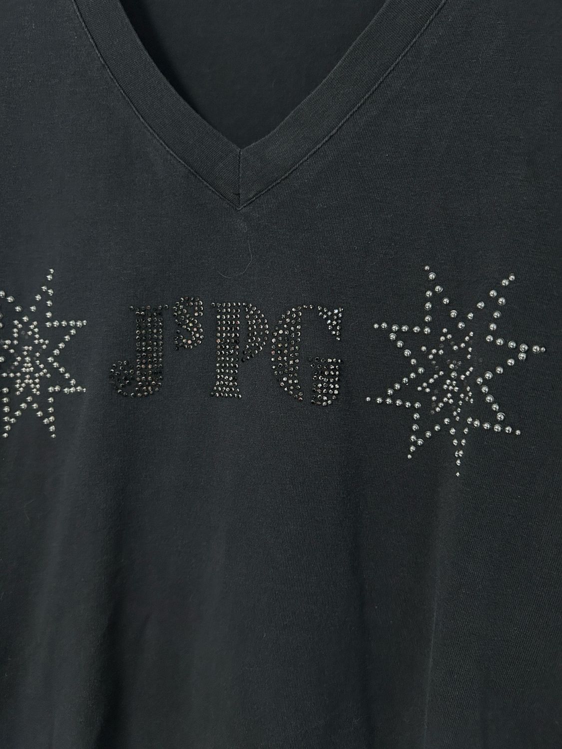 Jean Paul Gaultier Rhinestone “JPG Starburst” V-Neck Long Sleeve