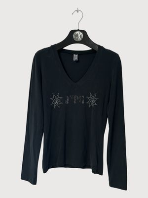 Jean Paul Gaultier Rhinestone “JPG Starburst” V-Neck Long Sleeve Jean Paul Gaultier Rhinestone “JPG Starburst” V-Neck Long Sleeve