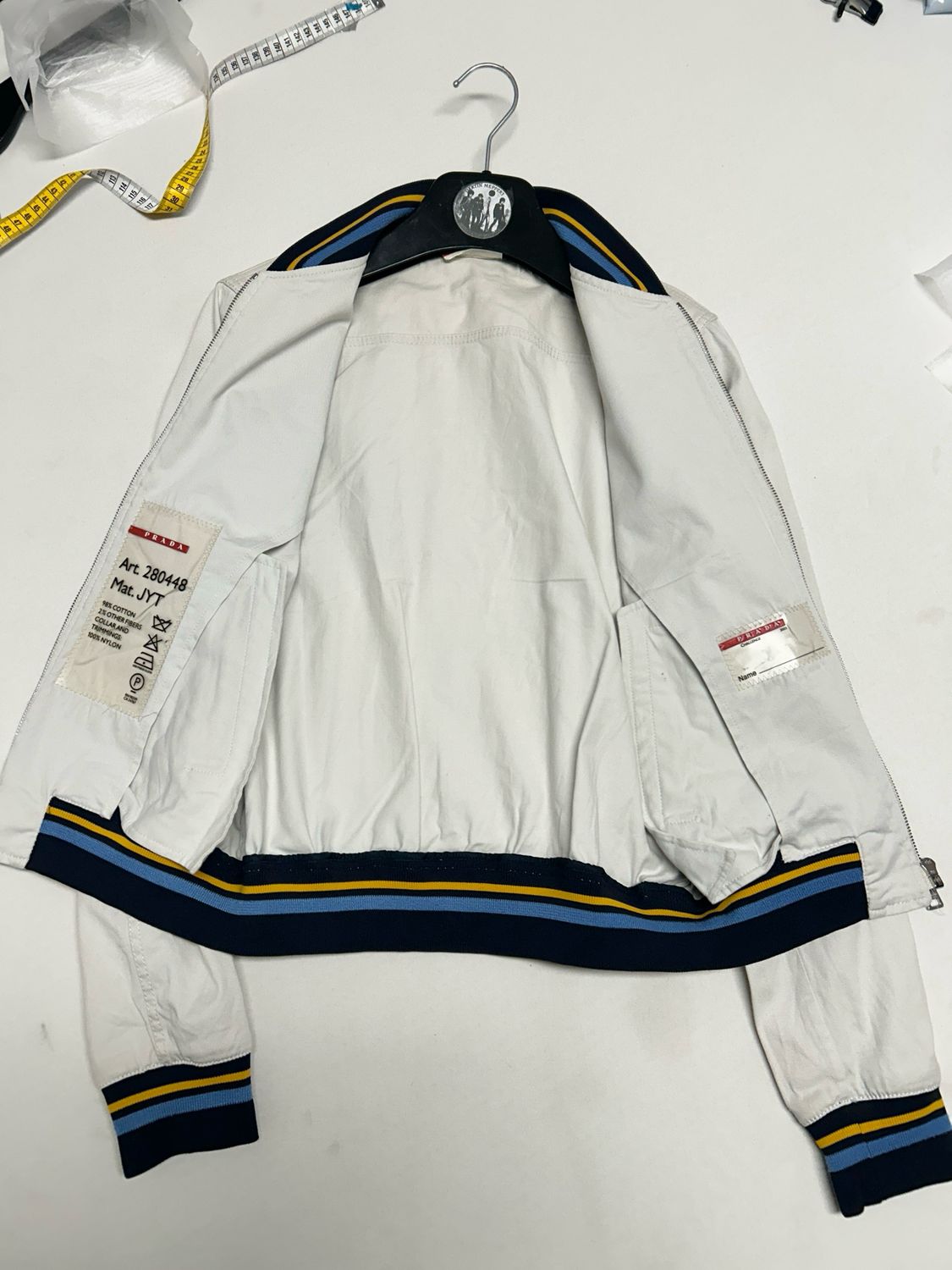Prada 2003 Striped Rib Bomber Jacket