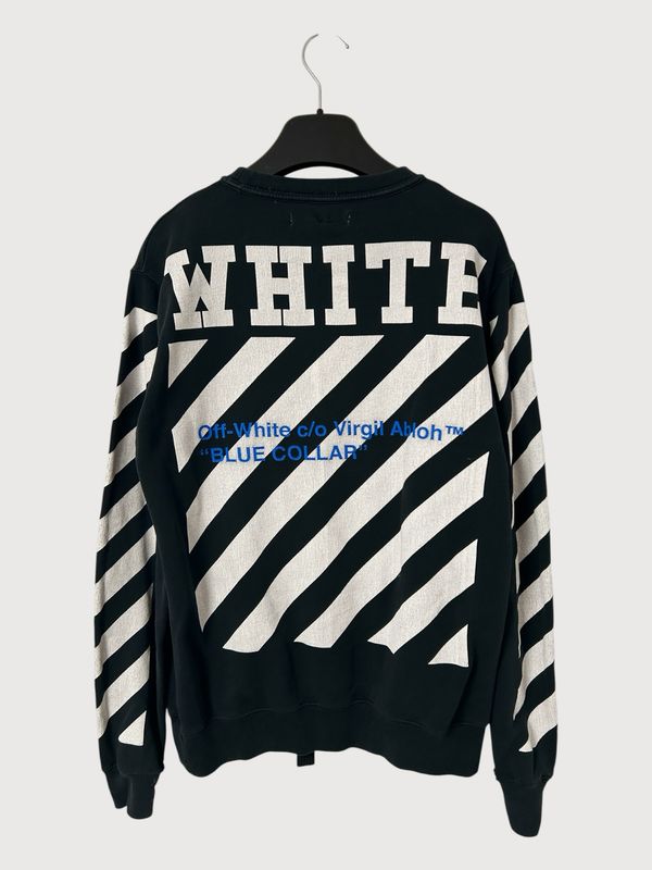 Off-White by Virgil Abloh SS2015 “Blue Collar” Diagonal Crewneck