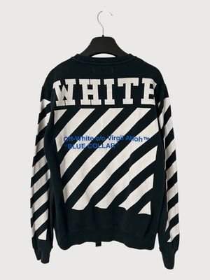 Off-White by Virgil Abloh SS2015 “Blue Collar” Diagonal Crewneck
