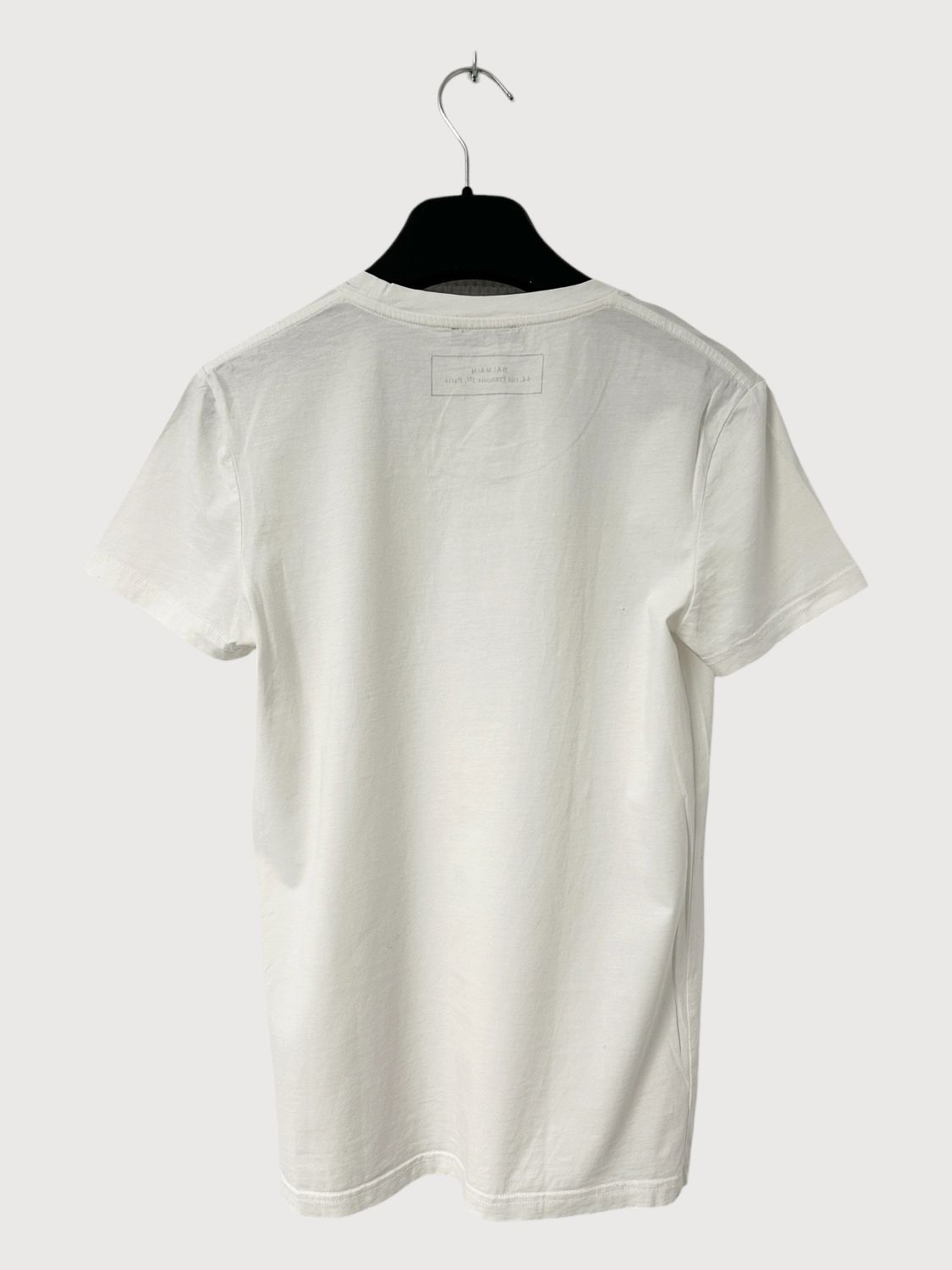 Balmain by Olivier Rousteing 2017 Metallic Silver Logo T-Shirt