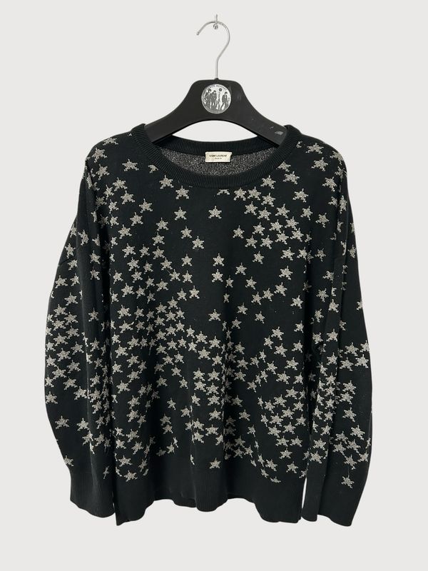 Saint Laurent Paris by Hedi Slimane FW2015 Metallic Star Knit Sweater