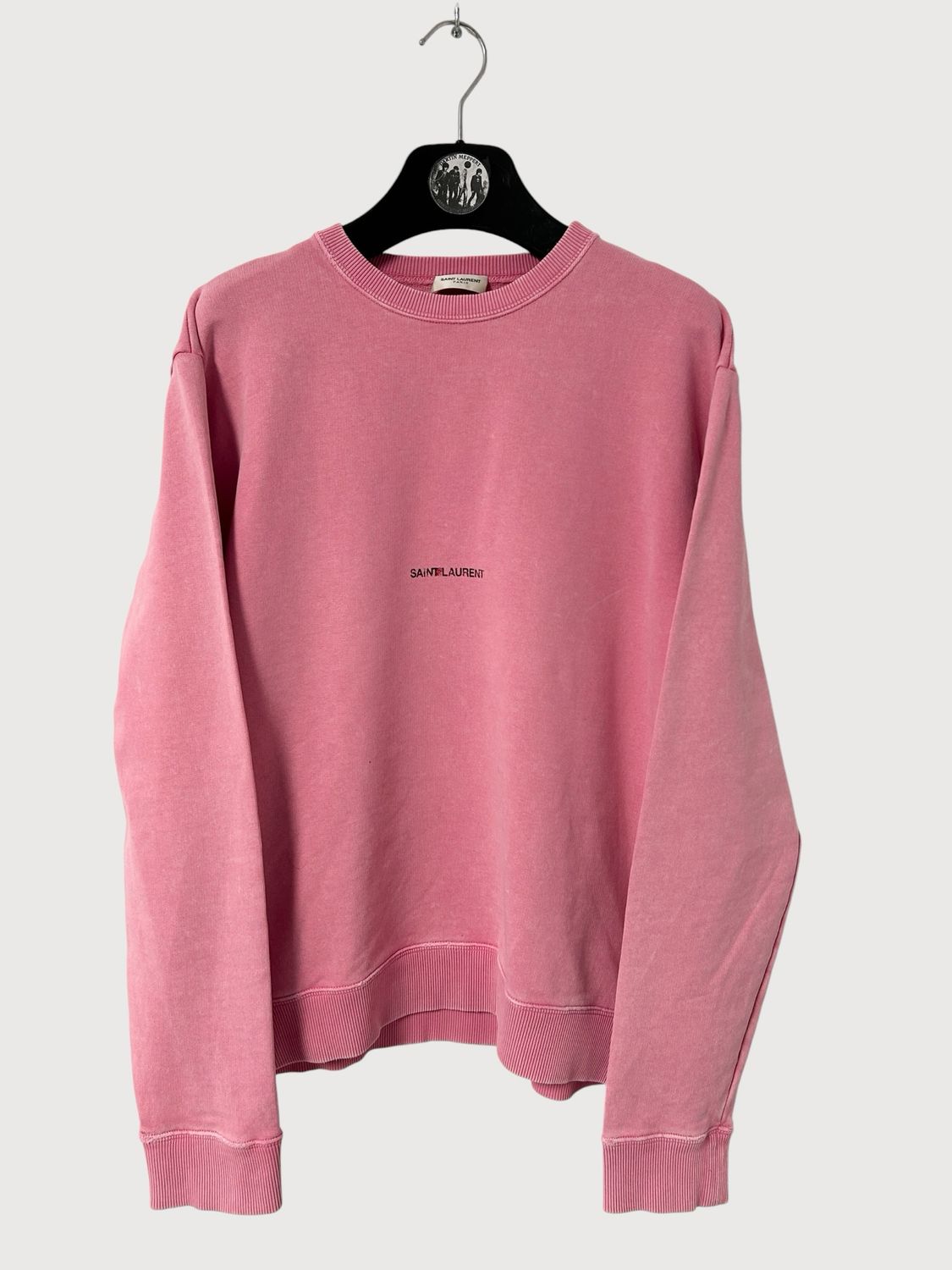Saint Laurent Paris by Anthony Vaccarello FW2019 Pink Logo Sweatshirt