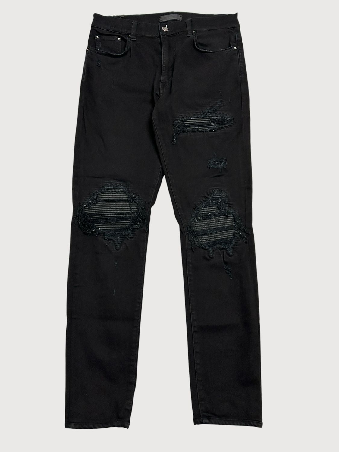 Amiri 2019 MX1 Leather Biker Denim