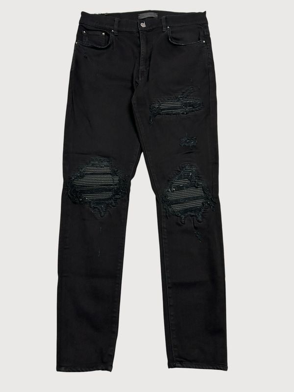 Amiri 2019 MX1 Leather Biker Denim