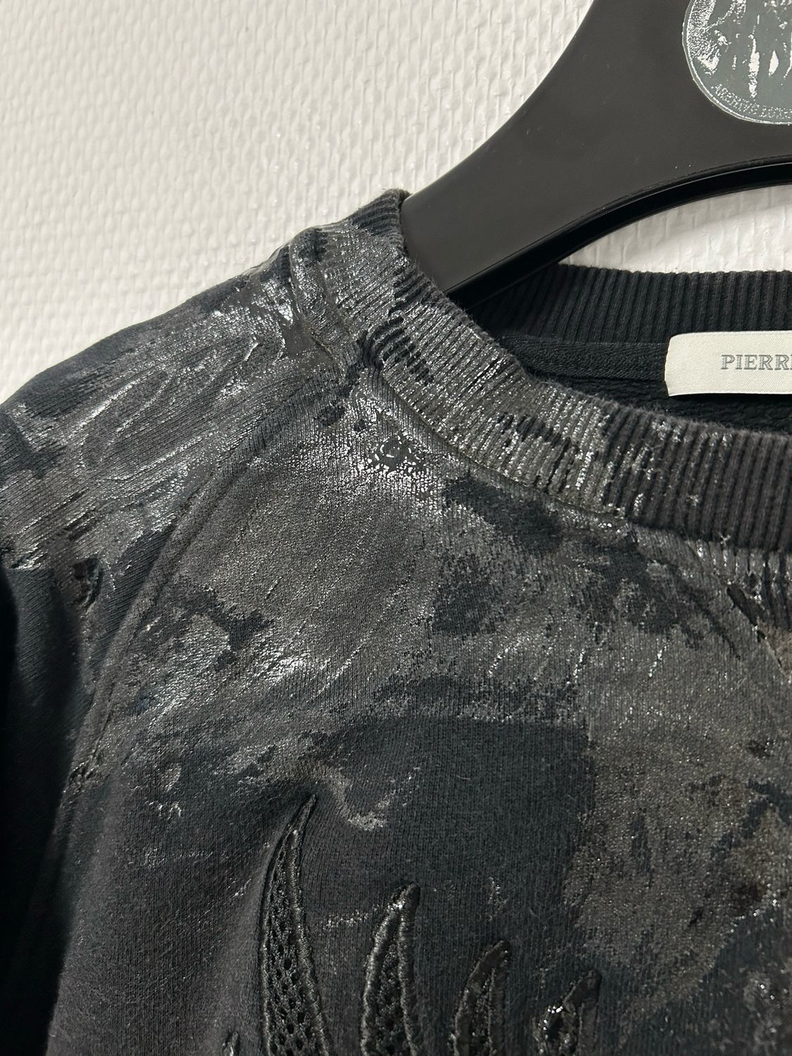 Balmain 2011 Embroidered Eagle Logo Waxed Crewneck