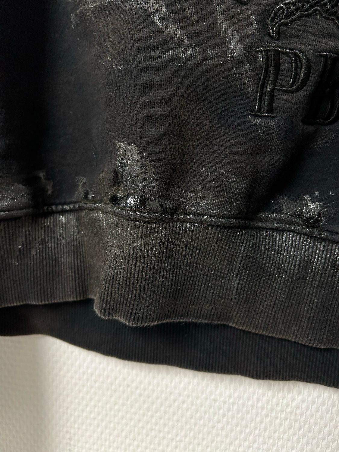 Balmain 2011 Embroidered Eagle Logo Waxed Crewneck