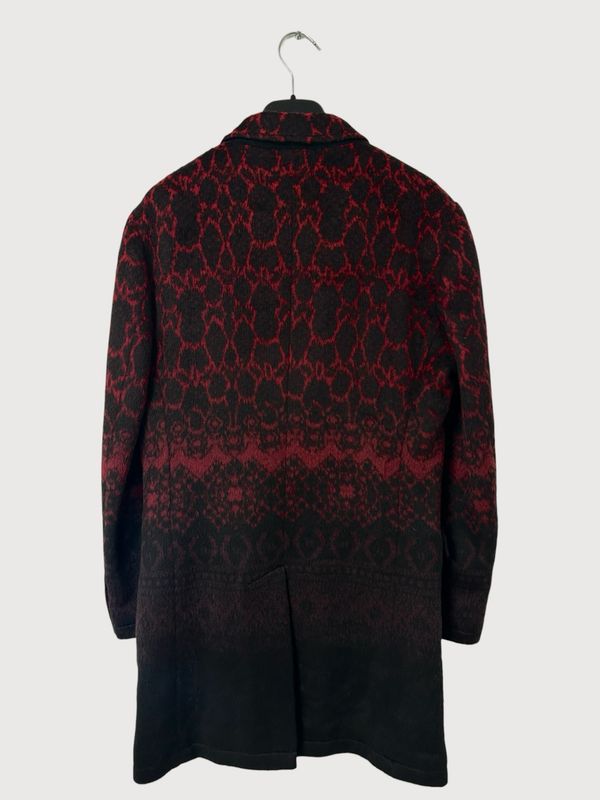Cavalli FW2014 Red Mohair Baroque Serpent Coat