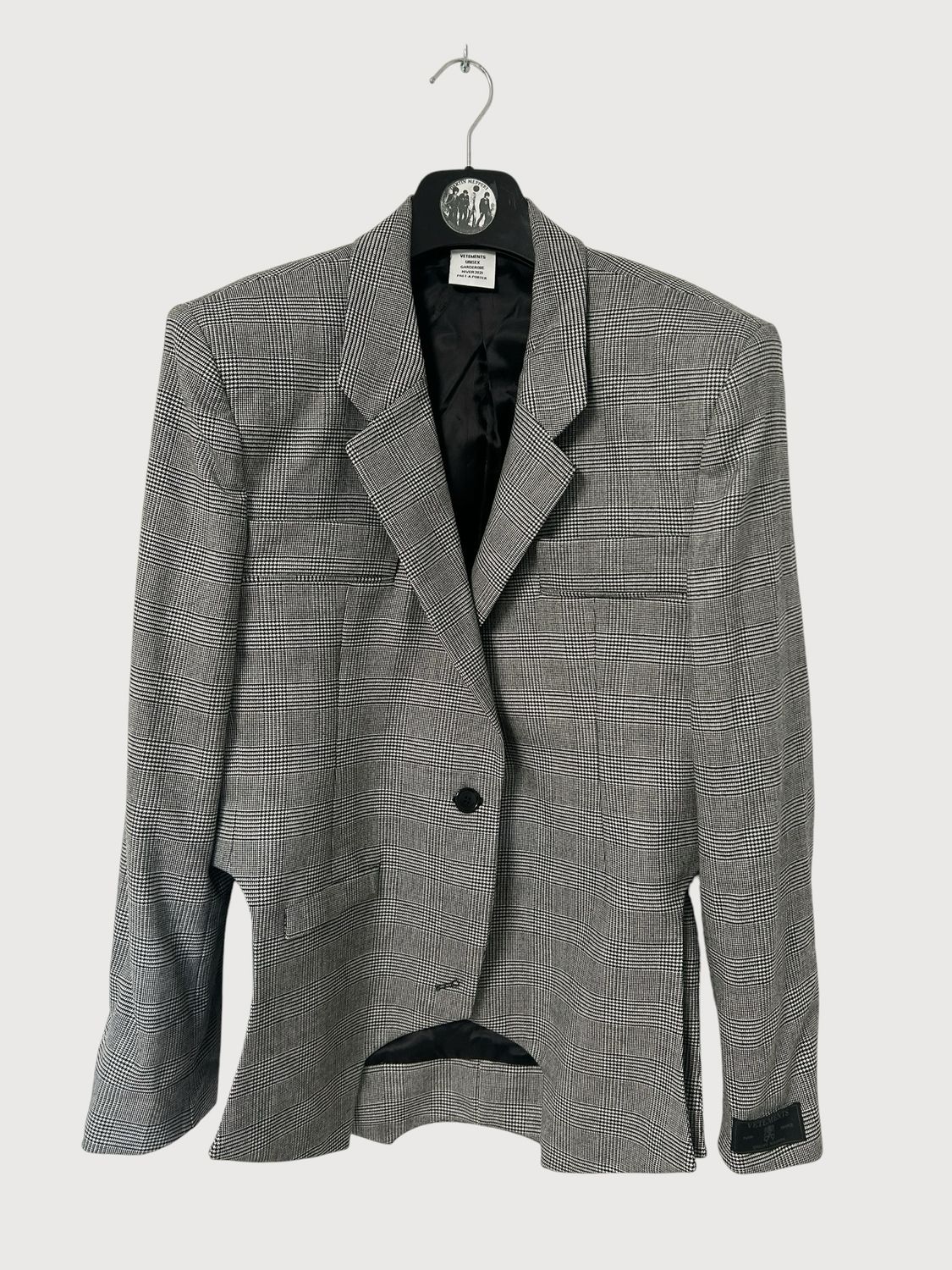 Vetements by Guram Gvasalia FW2021 Upside Down Prince of Wales Tailored Blazer