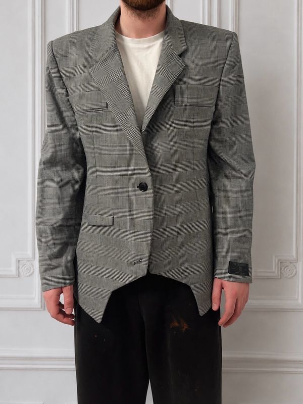 Vetements by Guram Gvasalia FW2021 Upside Down Prince of Wales Tailored Blazer