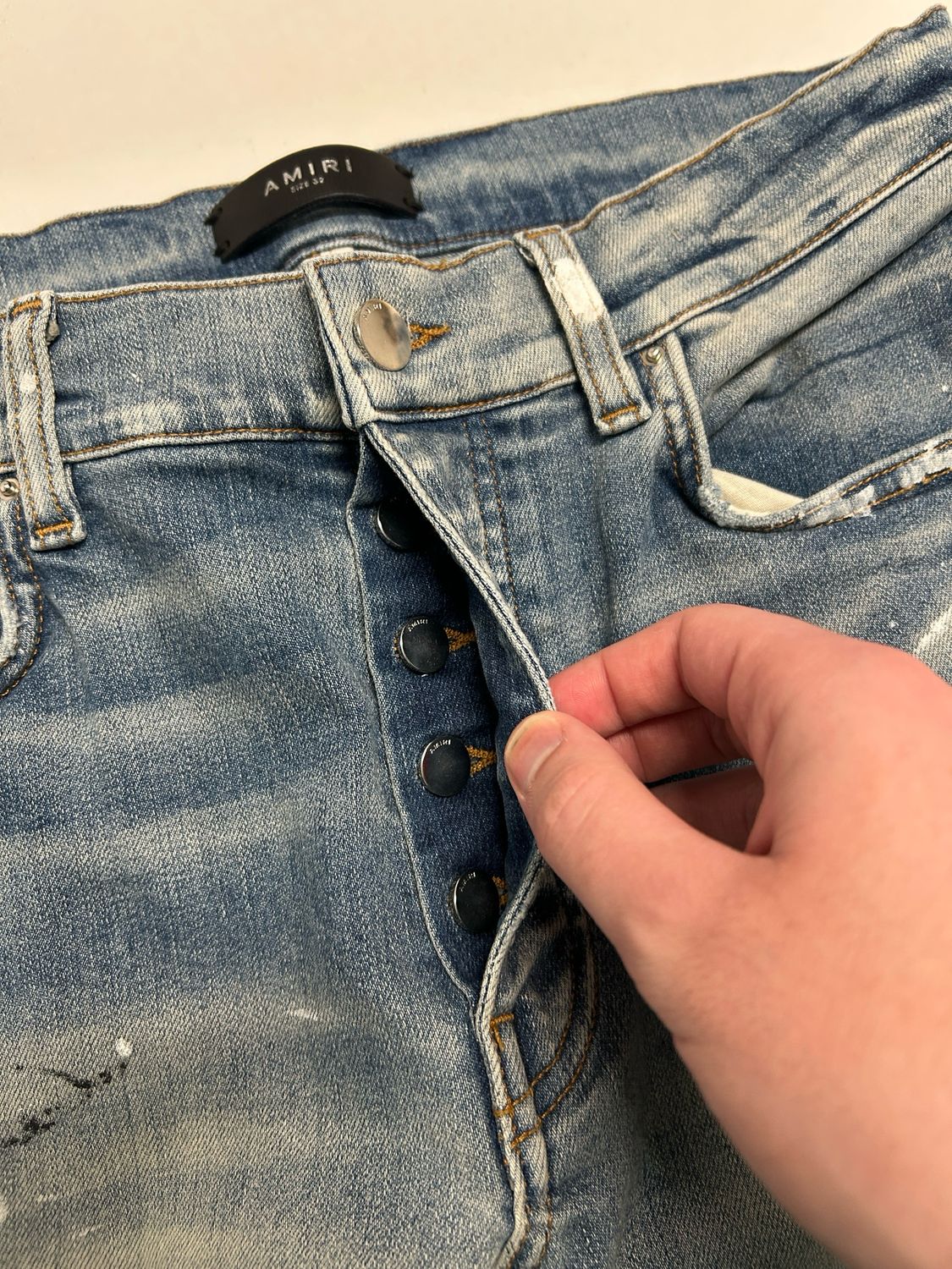 Amiri FW2019 Paint Splatter Distressed Denim