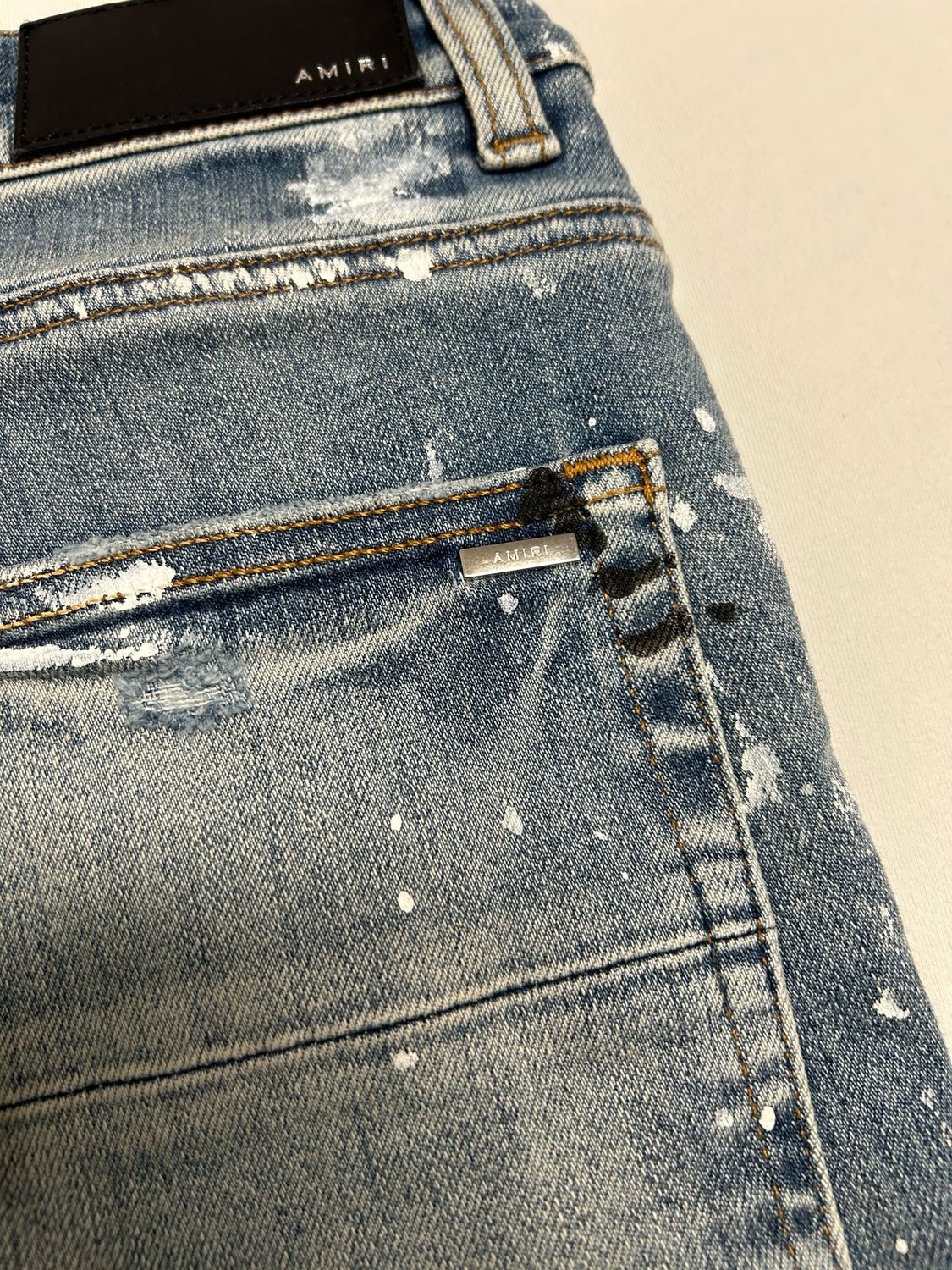 Amiri FW2019 Paint Splatter Distressed Denim