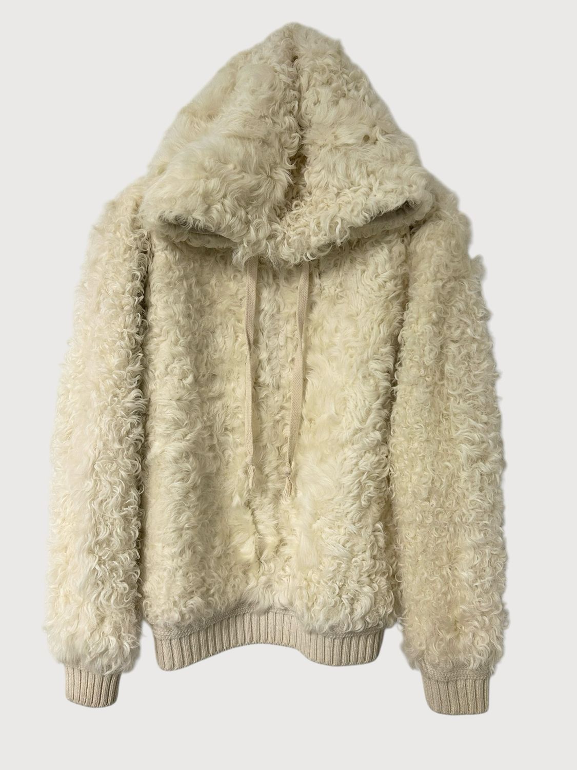Saint Laurent Paris by Anthony Vaccarello FW2017 Sample Shearling Reversible Hoodie