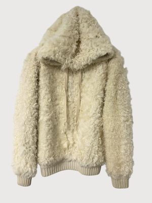 Saint Laurent Paris by Anthony Vaccarello FW2017 Sample Shearling Reversible Hoodie