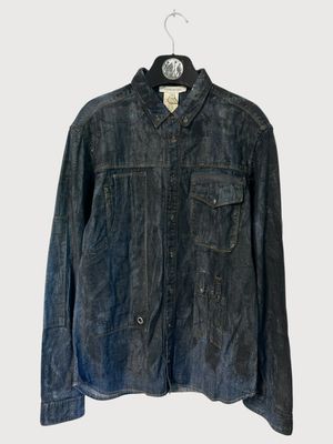 Balmain 2012 Waxed Cargo Denim Shirt