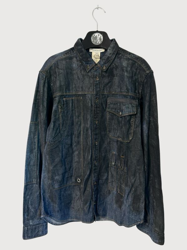 Balmain 2012 Waxed Cargo Denim Shirt Balmain 2012 Waxed Cargo Denim Shirt