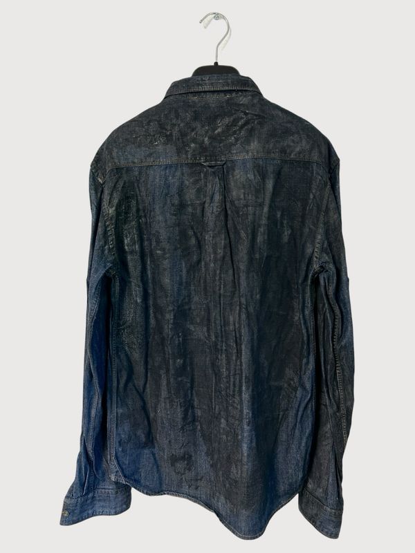Balmain 2012 Waxed Cargo Denim Shirt