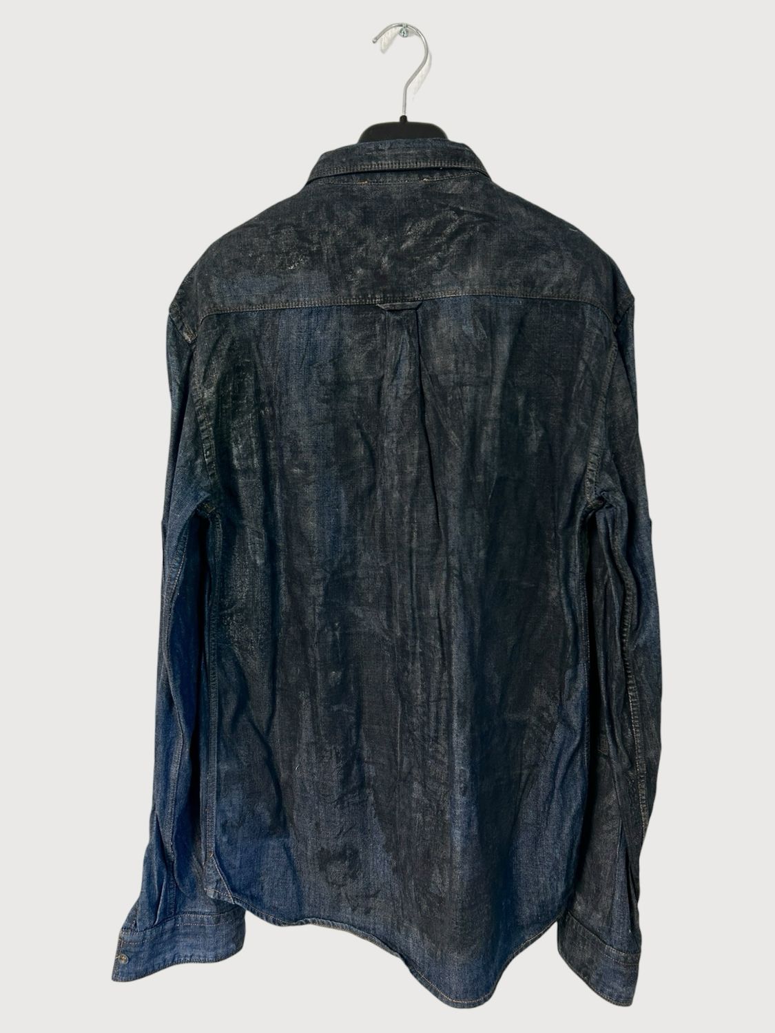 Balmain 2012 Waxed Cargo Denim Shirt