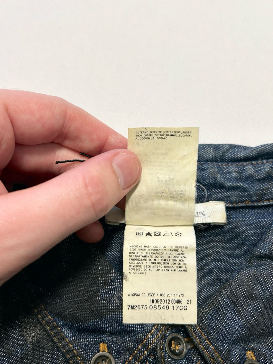 Balmain 2012 Waxed Cargo Denim Shirt