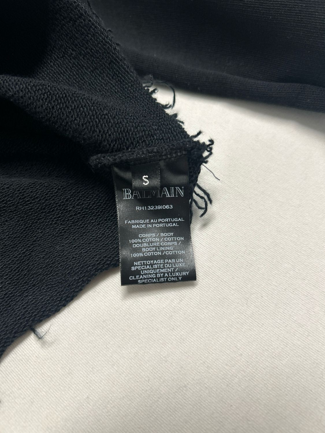 Balmain by Olivier Rousteing FW2013 Raw Cut Logo Hoodie