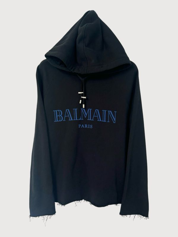 Balmain by Olivier Rousteing FW2013 Raw Cut Logo Hoodie Balmain by Olivier Rousteing FW2013 Raw Cut Logo Hoodie