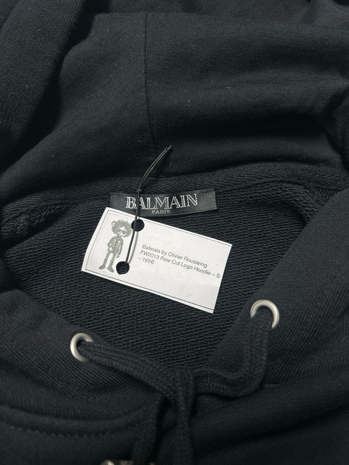 Balmain by Olivier Rousteing FW2013 Raw Cut Logo Hoodie