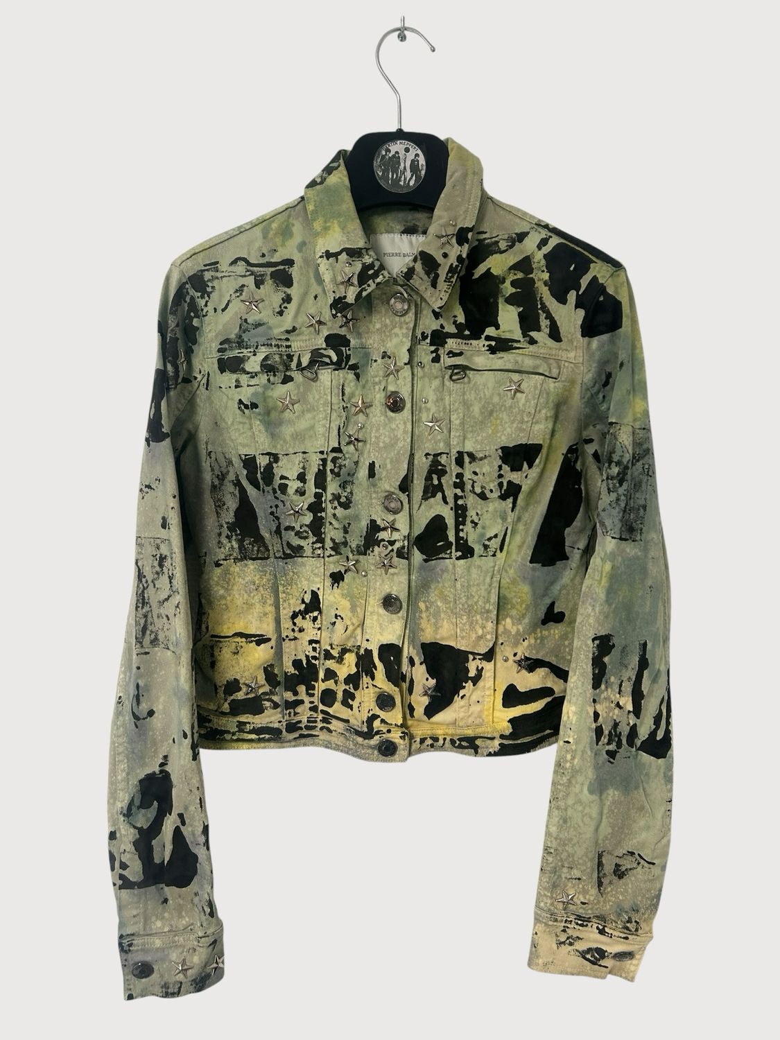 Balmain FW2012 Star Stud Painted Denim Jacket