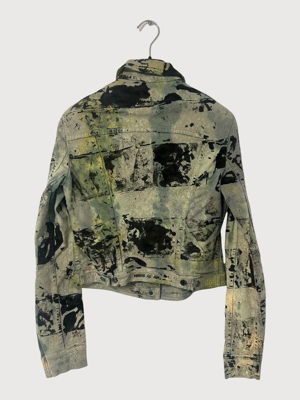 Balmain FW2012 Star Stud Painted Denim Jacket