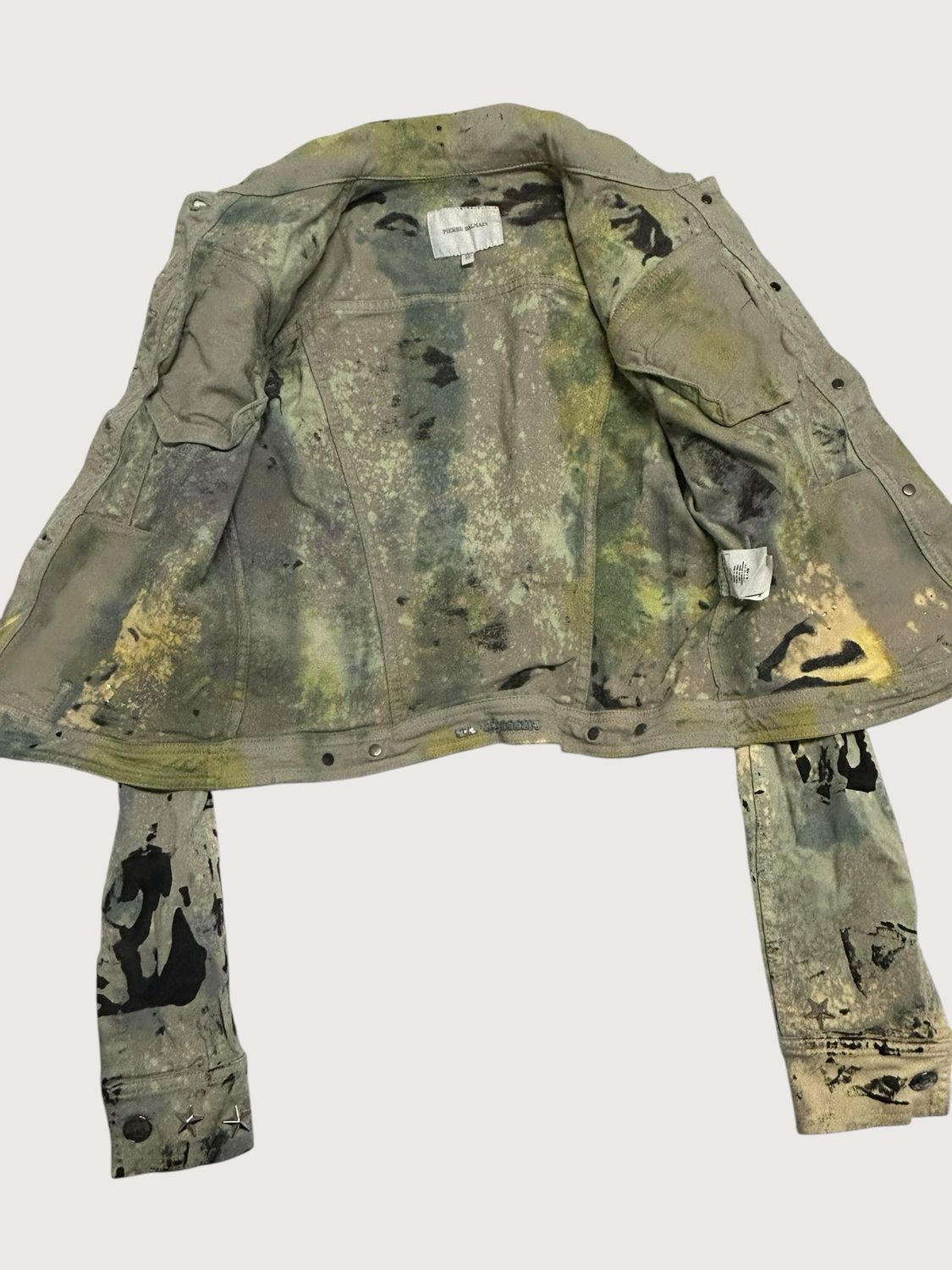 Balmain FW2012 Star Stud Painted Denim Jacket