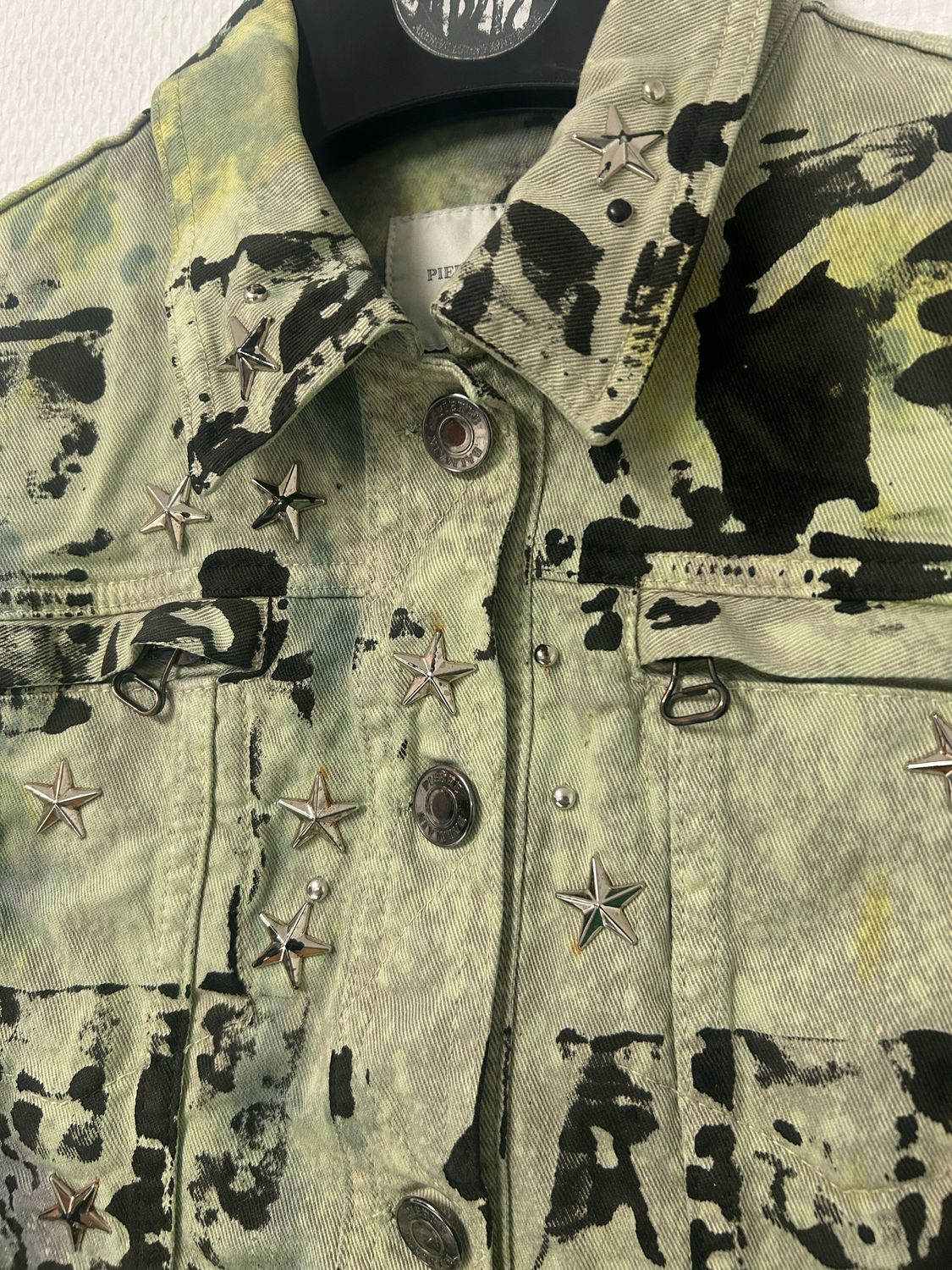 Balmain FW2012 Star Stud Painted Denim Jacket