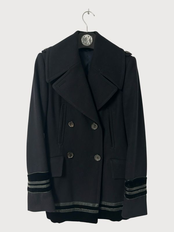Gucci by Tom Ford FW2005 Velvet Trim Officer Peacoat Jacket