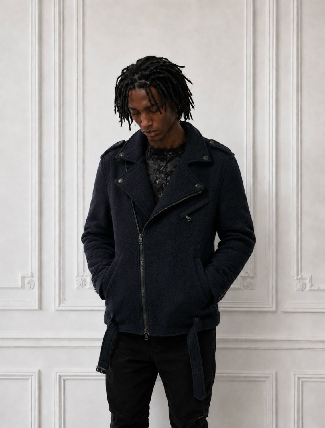 Balmain AW2010 Wool Moto Biker Jacket