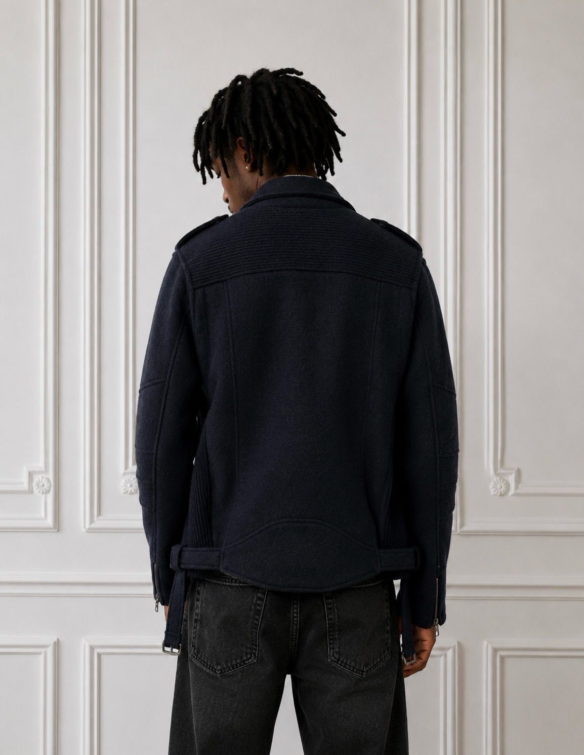 Balmain AW2010 Wool Moto Biker Jacket
