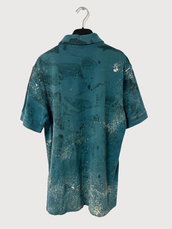 Burberry Teal Embroidered Logo Polo Shirt