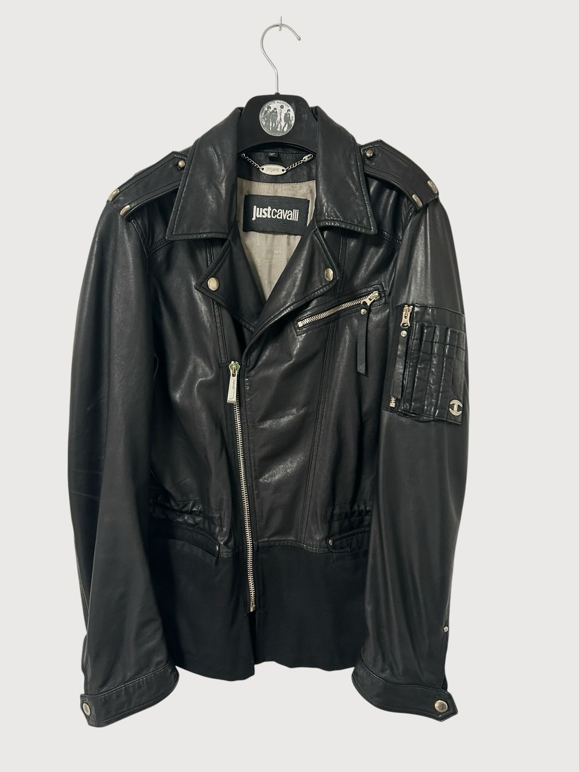 Cavalli SS2013 Lamb Leather Moto Biker Jacket
