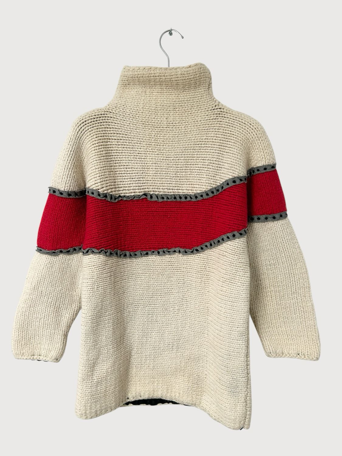 Prada Heavyweight Wool Contrast Panel Turtleneck Knit