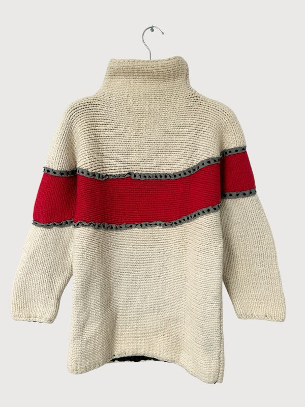 Prada Heavyweight Wool Contrast Panel Turtleneck Knit