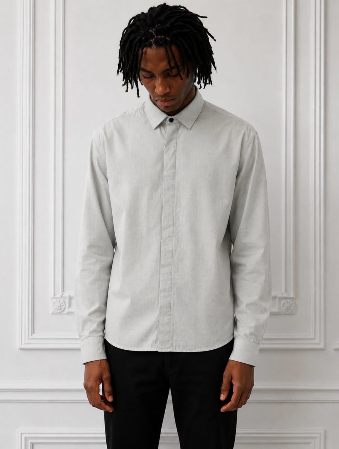 Dior Homme  Micro Check Hidden Placket Shirt