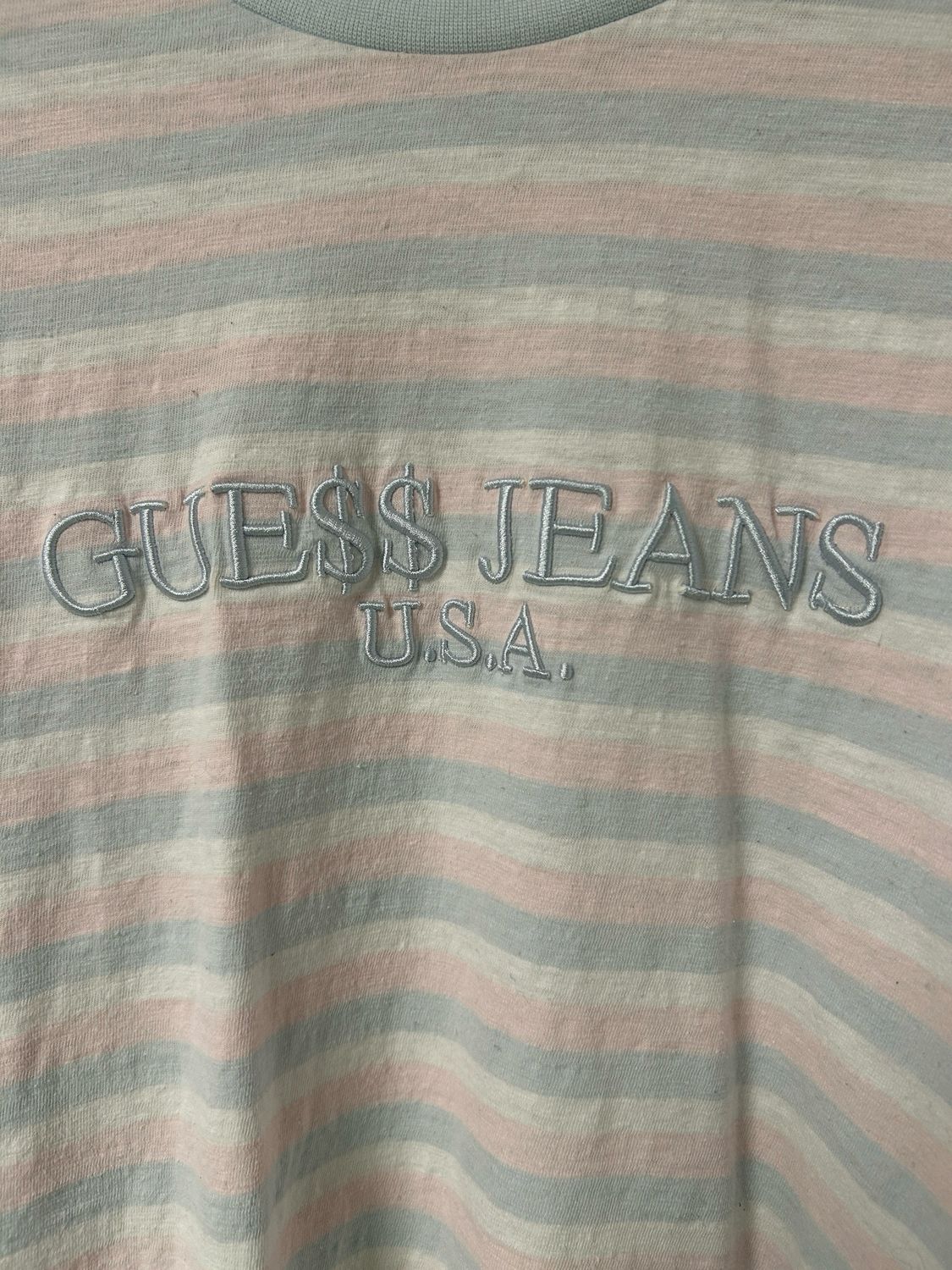 GUESS by A$AP Rocky SS2016 Embroidered Dollar Logo Striped T-Shirt