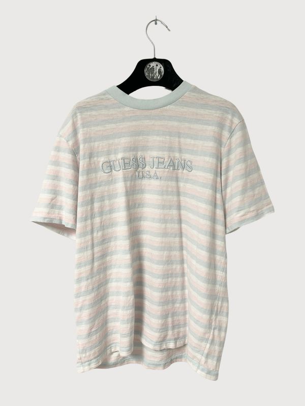 GUESS by A$AP Rocky SS2016 Embroidered Dollar Logo Striped T-Shirt