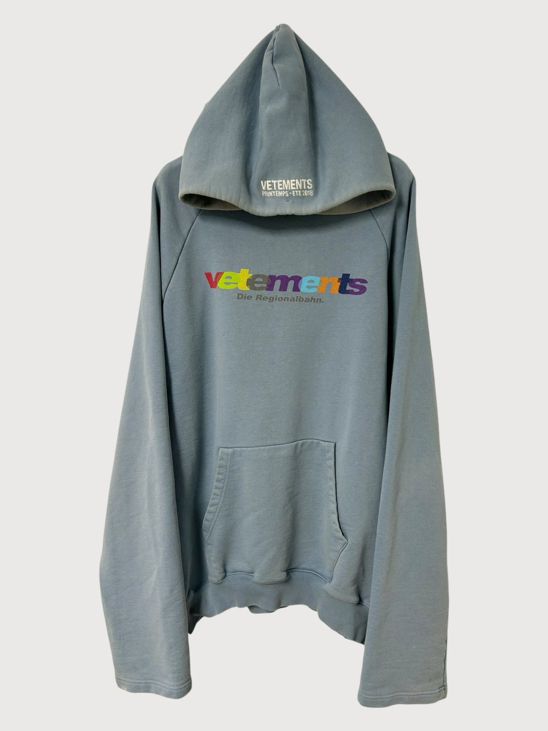 Vetements by Demna Gvasalia SS2018 Regionalbahn Rainbow Logo Hoodie